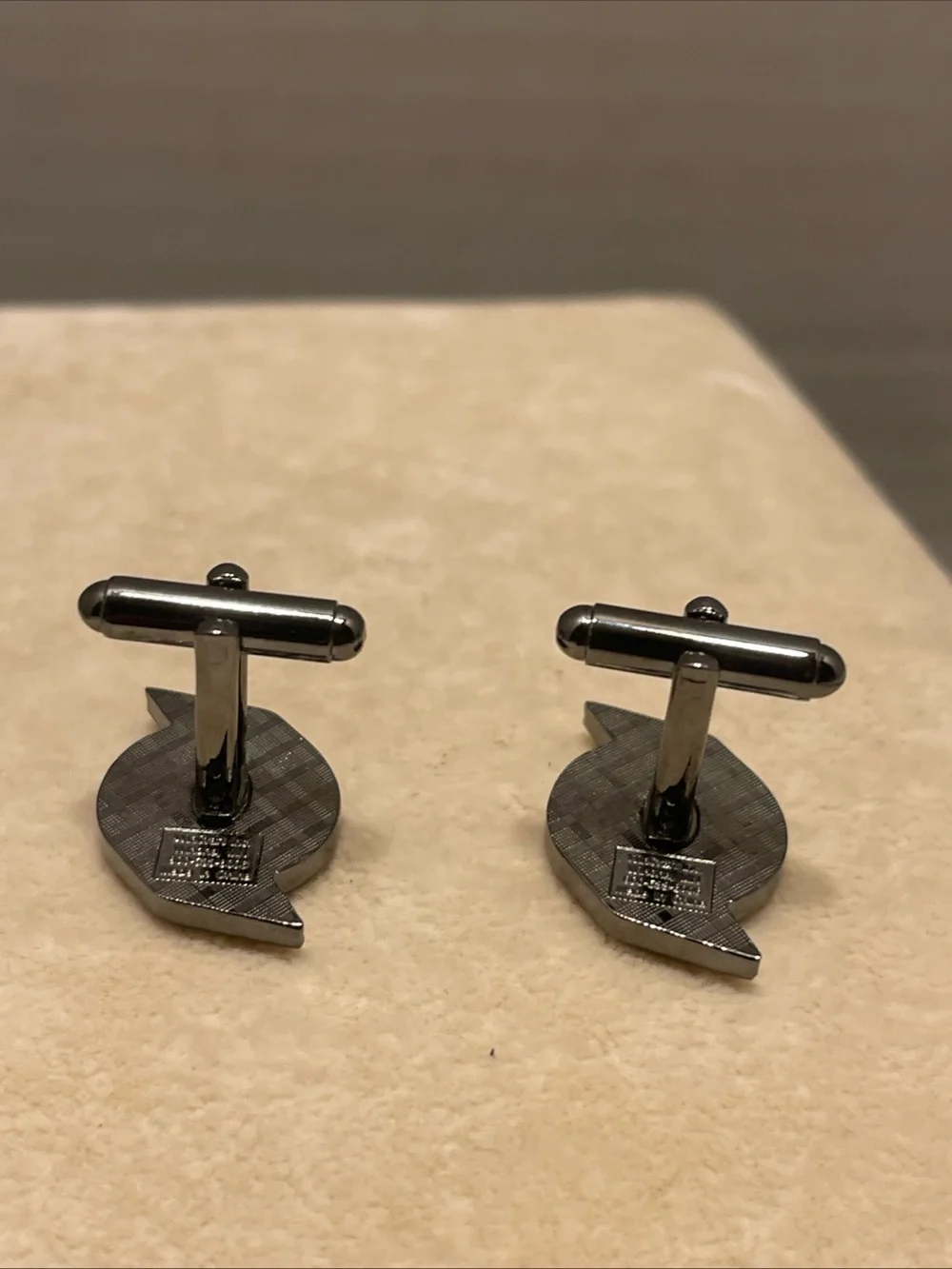 Portland Trail Blazer Men's Silver Tone Cufflinks with Red Accent